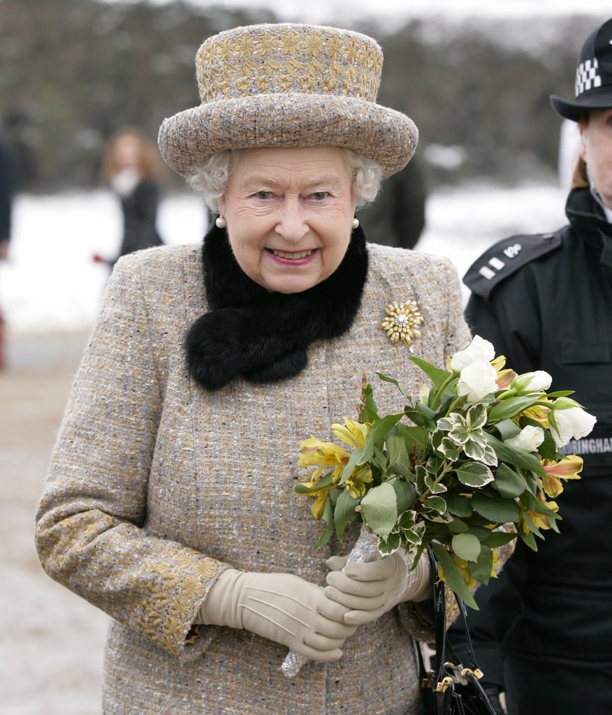 The queen carried a bouquet after leaving services on Feb. 5, the day before Accession Day.
The queen carried a bouquet after leaving services on Feb. 5, the day before Accession Day.