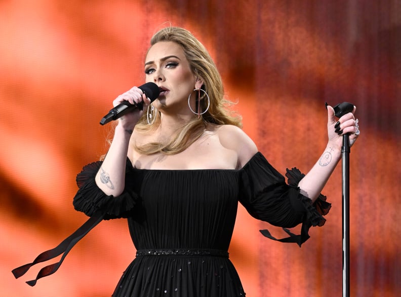 Adele performs on stage 