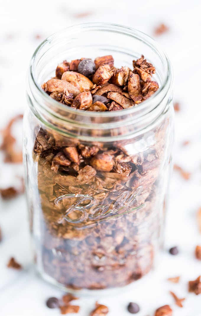 Chocolate-Covered Almond Coconut Granola