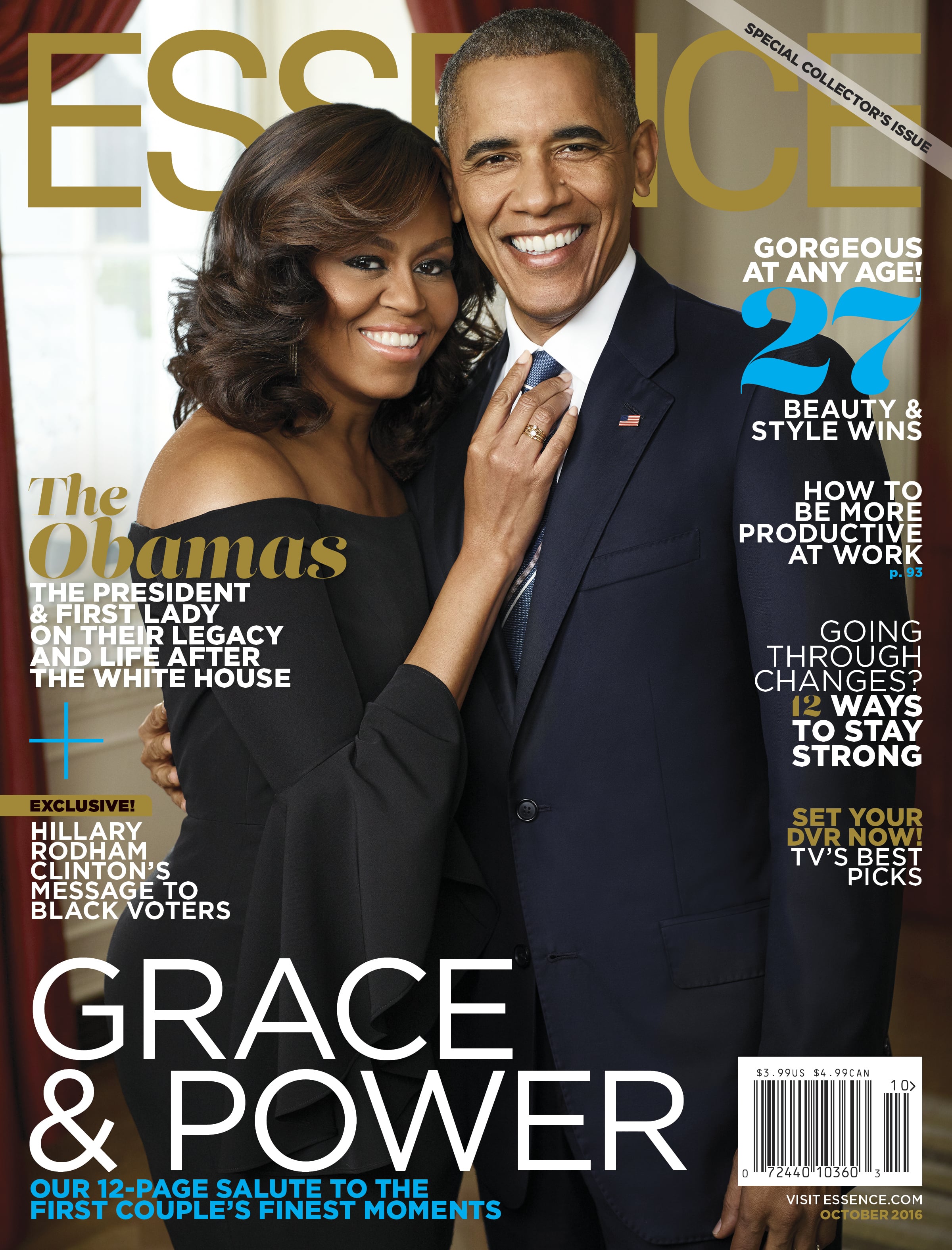 Barack and Michelle Obama on October 2016 Essence Cover | PS Celebrity