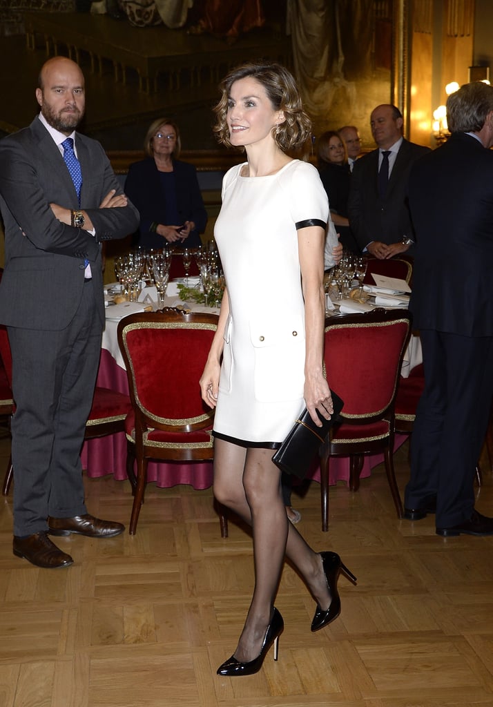 Queen Letizia of Spain wearing Felipe Varela.