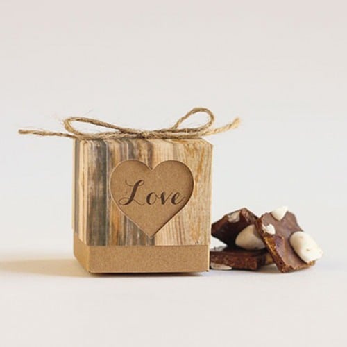 Personalized Rustic Heart Favor Boxes