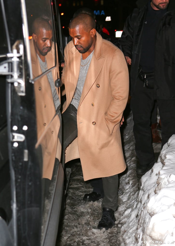 Kim and Kourtney Kardashian and Kanye West in NYC