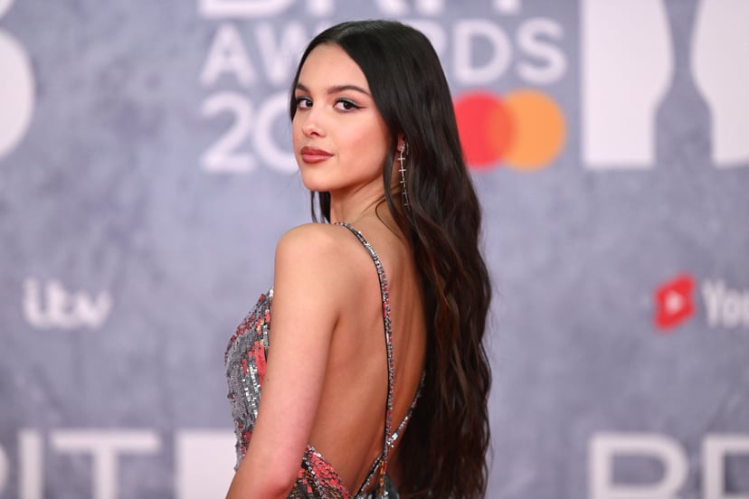 LONDON, ENGLAND - FEBRUARY 08: EDITORIAL USE ONLY Olivia Rodrigo attends The BRIT Awards 2022 at The O2 Arena on February 08, 2022 in London, England. (Photo by Samir Hussein/WireImage )