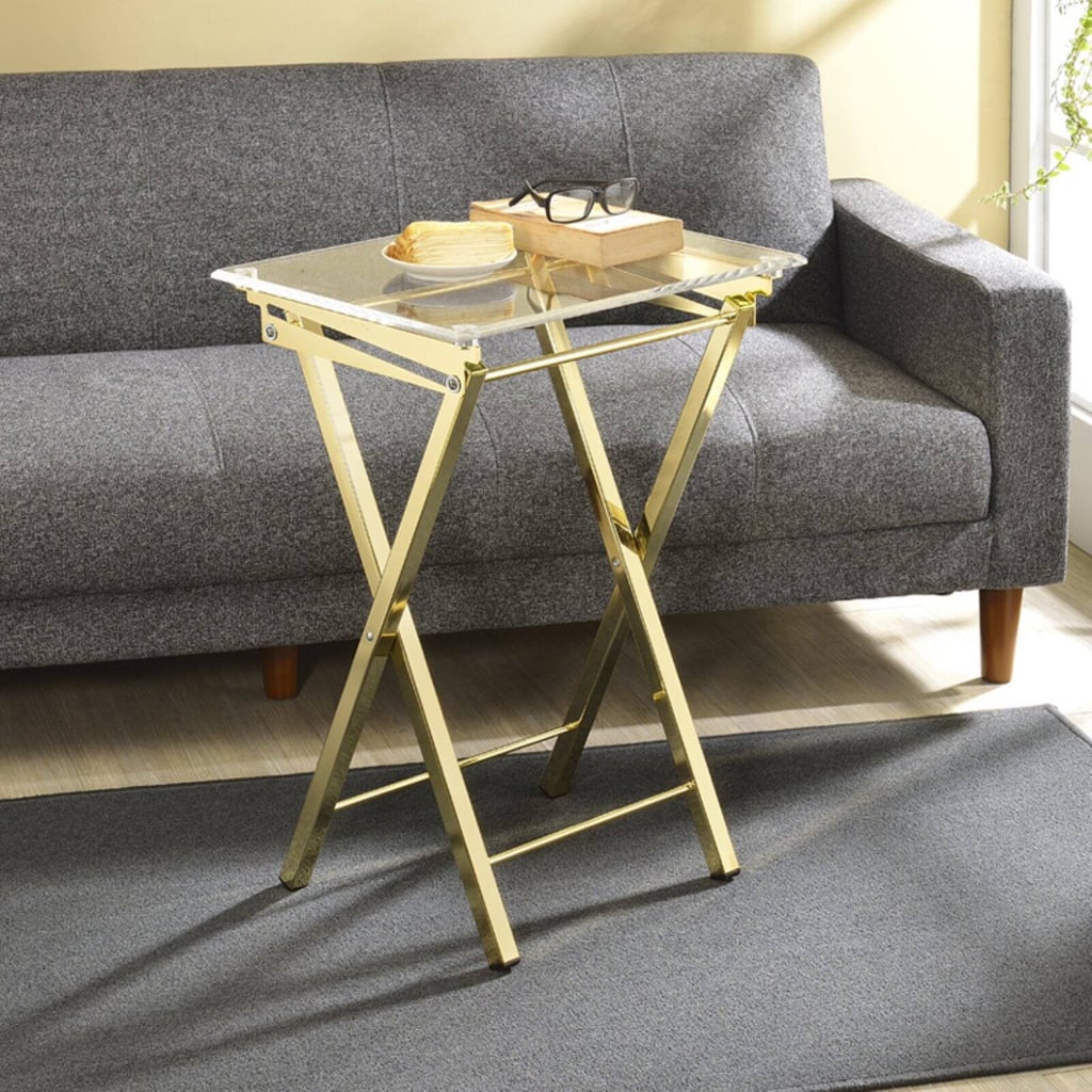 Millennial Collection - Mari Folding Tray Table in Gold, Set of 2