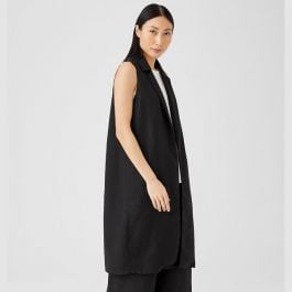 Eileen Fisher Linen Blend Long Vest