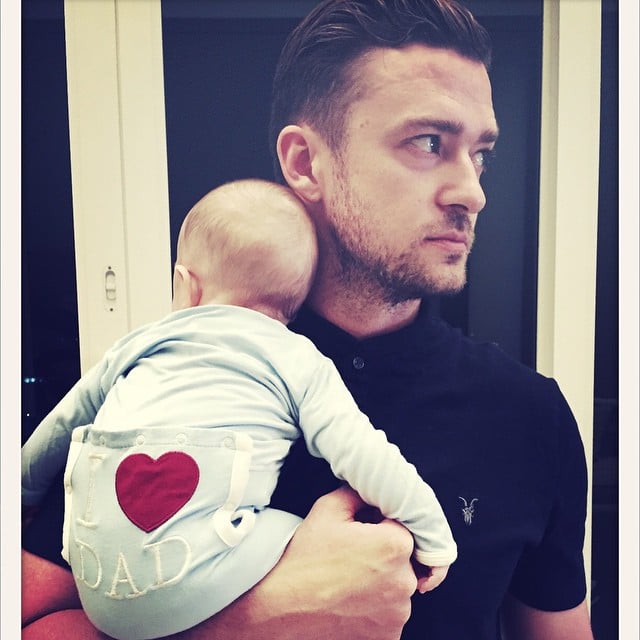 Justin Timberlake shared this adorable new photo of son Silas, captioned, "FLEXIN' on Fathers Day . . . #HappyFathersDay to ALL of the Dads out there from the newest member of the Daddy Fraternity!! --JT."