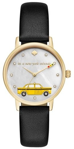 Kate Spade Metro Taxi Leather Strap Watch