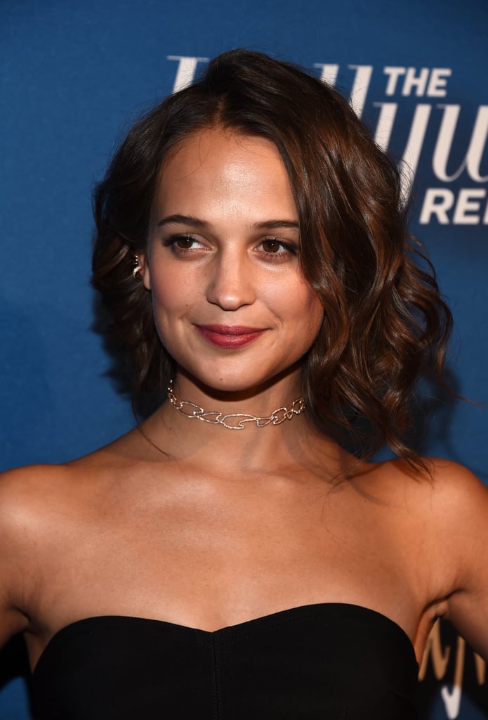 Alicia Vikander's Black Strapless Dress | 2016