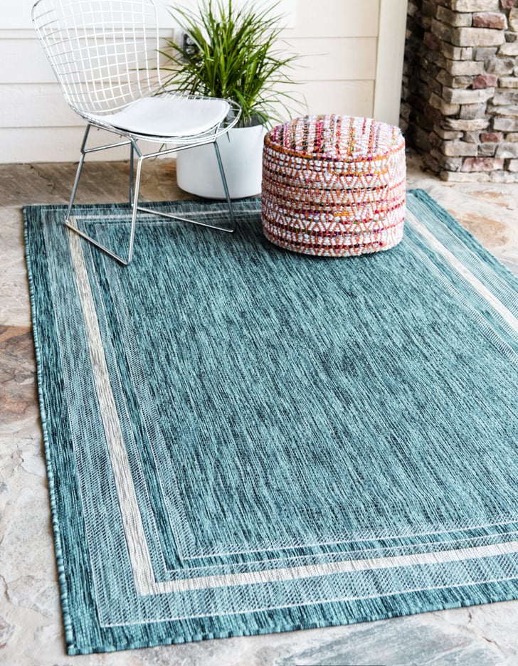 Tollette Power Loom Teal Rug Best Backyard Decor POPSUGAR Home Photo 23
