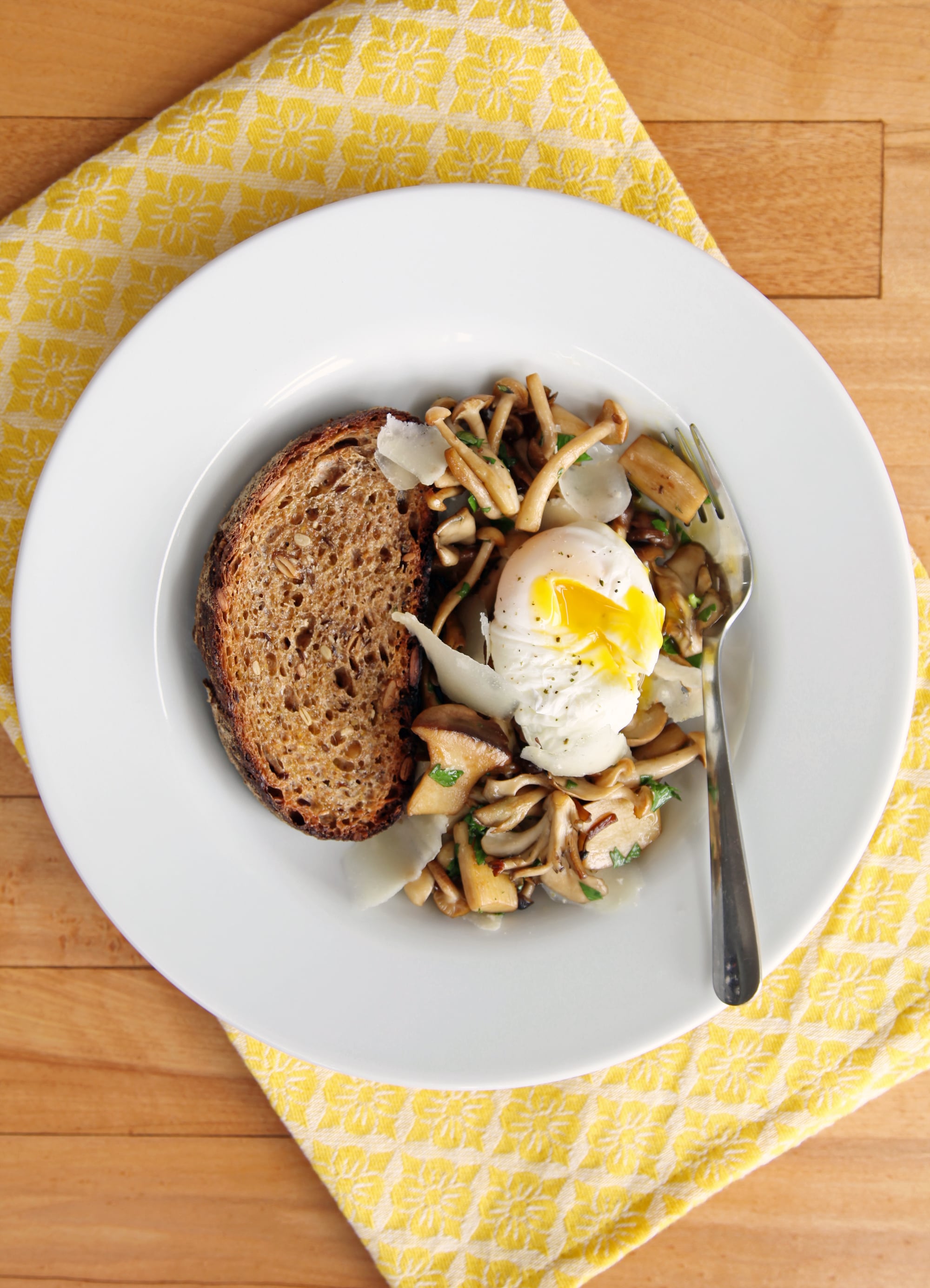 Sauteed Mushrooms With Thyme And Poached Eggs Popsugar Food