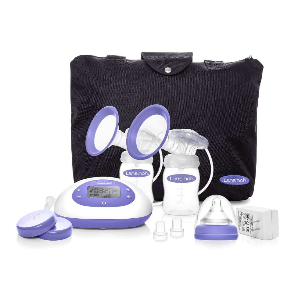 Lansinoh Signature Pro Portable Double Electric Breast Pump with LCD Screen and Adjustable Suction & Pumping Levels