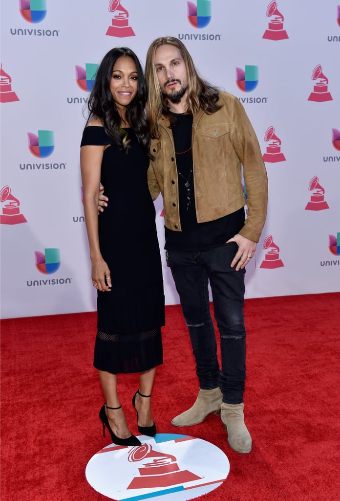 Zoe Saldana and Marco Perego at the 2015 Latin Grammys