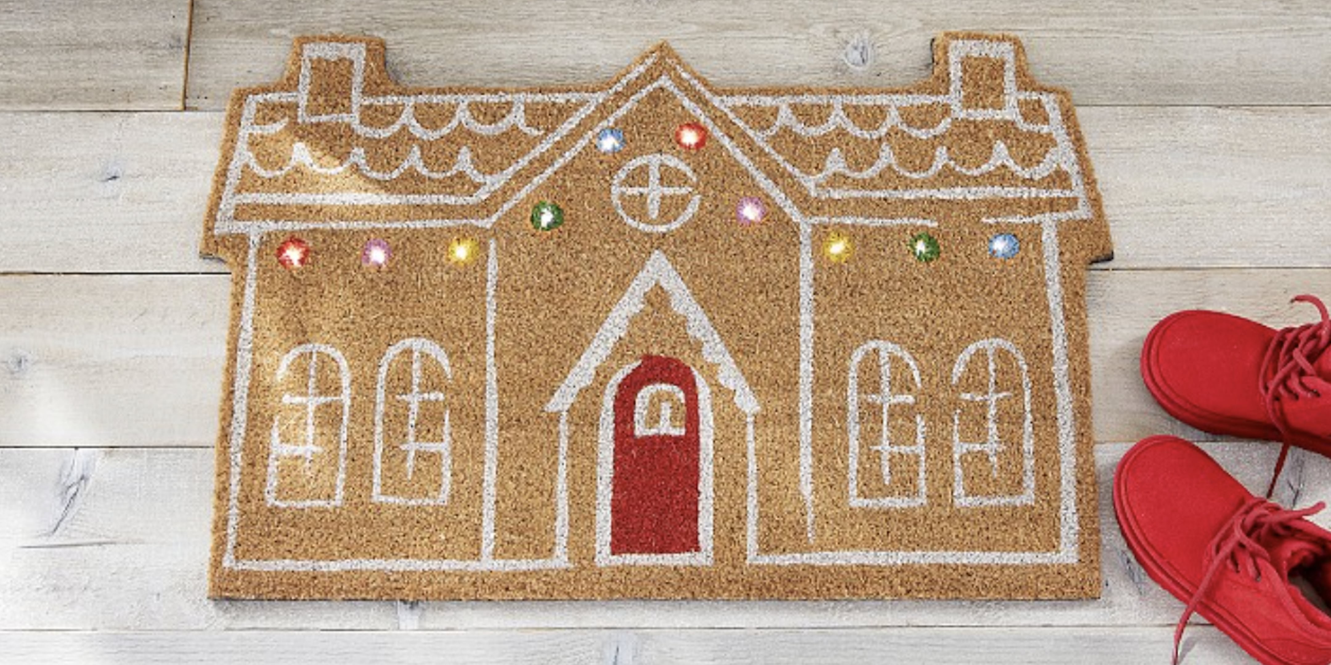 Pottery barn dog with lights doormat outlet