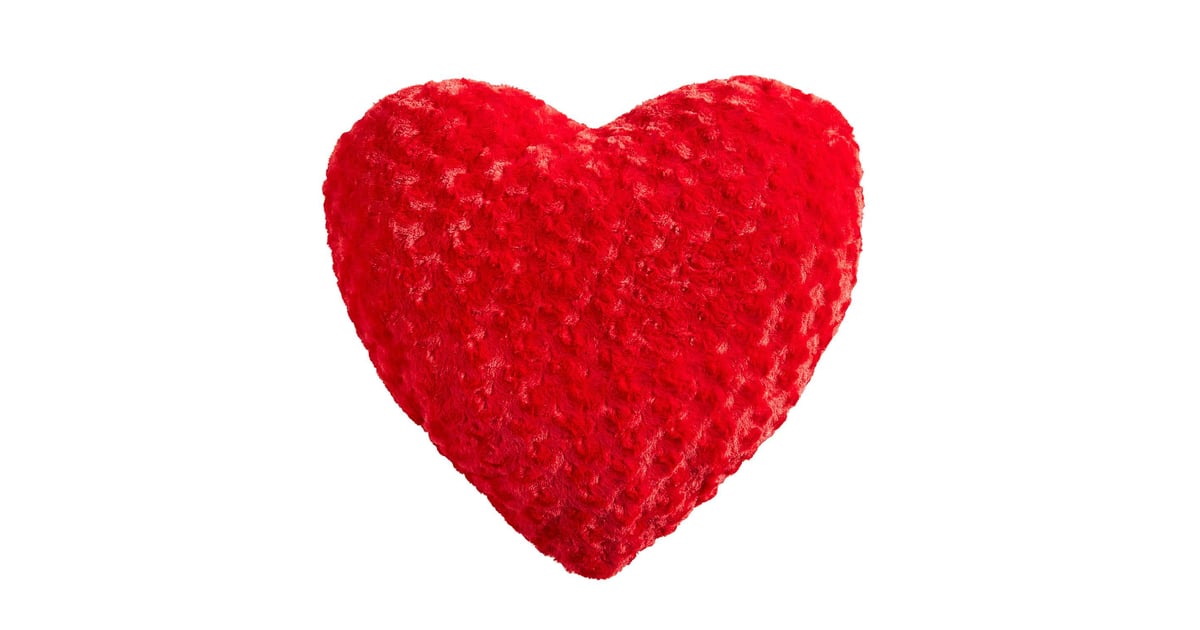 14" Red Fuzzy Heart Pillow Pier 1 Valentine's Day Decor POPSUGAR