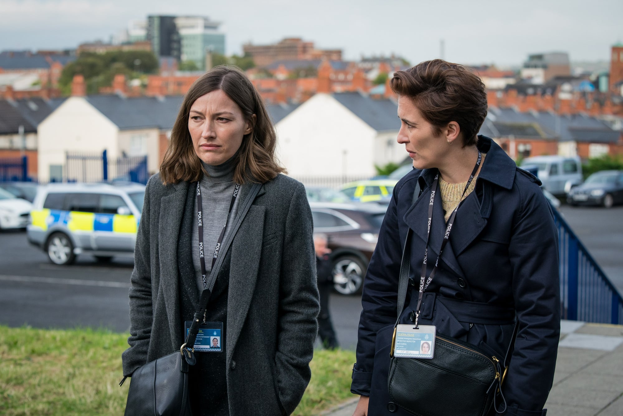 WARNING: Embargoed for publication until 00:00:01 on 06/04/2021 - Programme Name: Line of Duty S6 - TX: 11/04/2021 - Episode: Line Of Duty - Ep 4 (No. n/a) - Picture Shows:  DCI Joanne Davidson (KELLY MACDONALD), DI Kate Fleming (VICKY MCCLURE) - (C) World Productions - Photographer: Steffan Hill