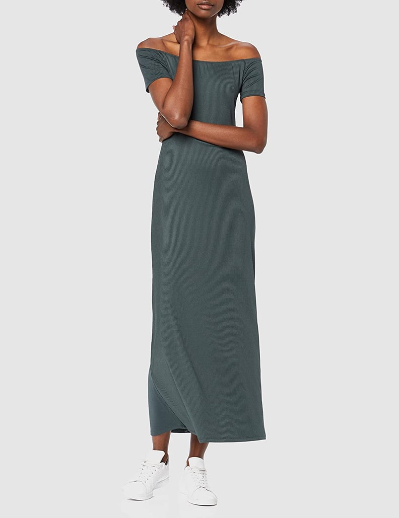 An Off-the-Shoulder Midi Dress: Find. Rib Jersey Off-Shoulder Midi Dress