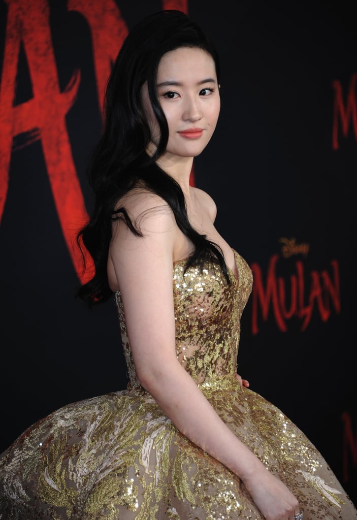 Yifei Liu Wearing Elie Saab at the Mulan Premiere