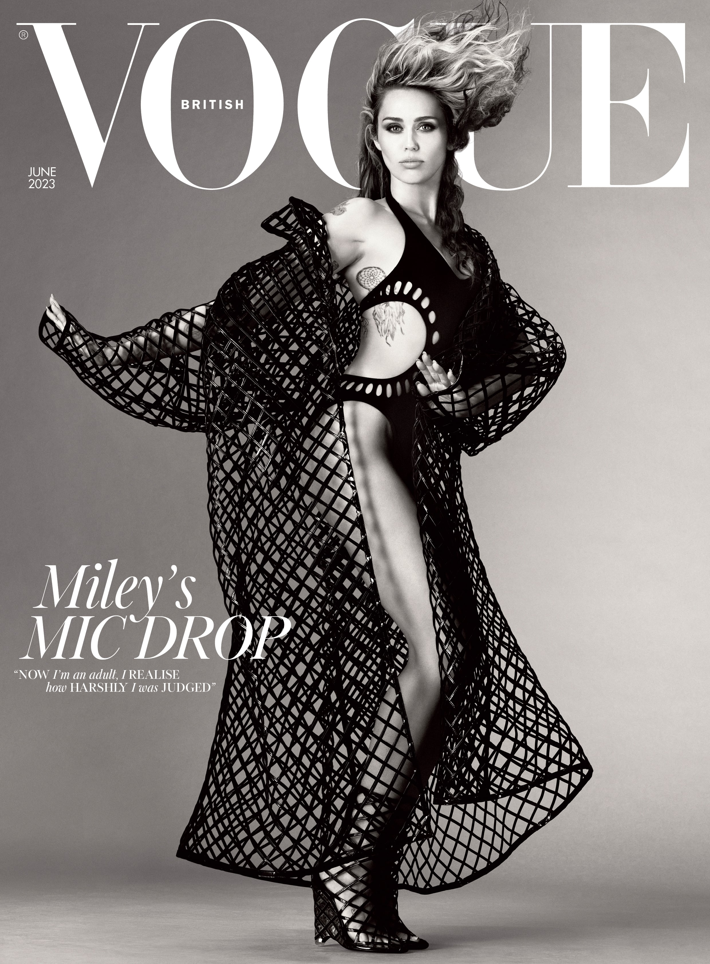 Miley Cyrus Covers British Vogue in a Cutout Alaïa Bodysuit