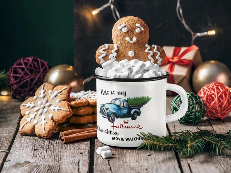 Christmas Movie Watching Enamel Mug