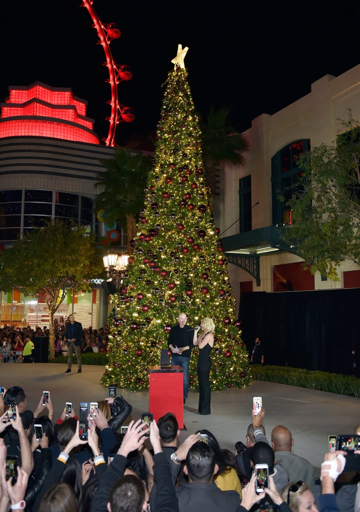 Britney Spears Las Vegas Christmas Tree Lighting 2015 POPSUGAR Celebrity