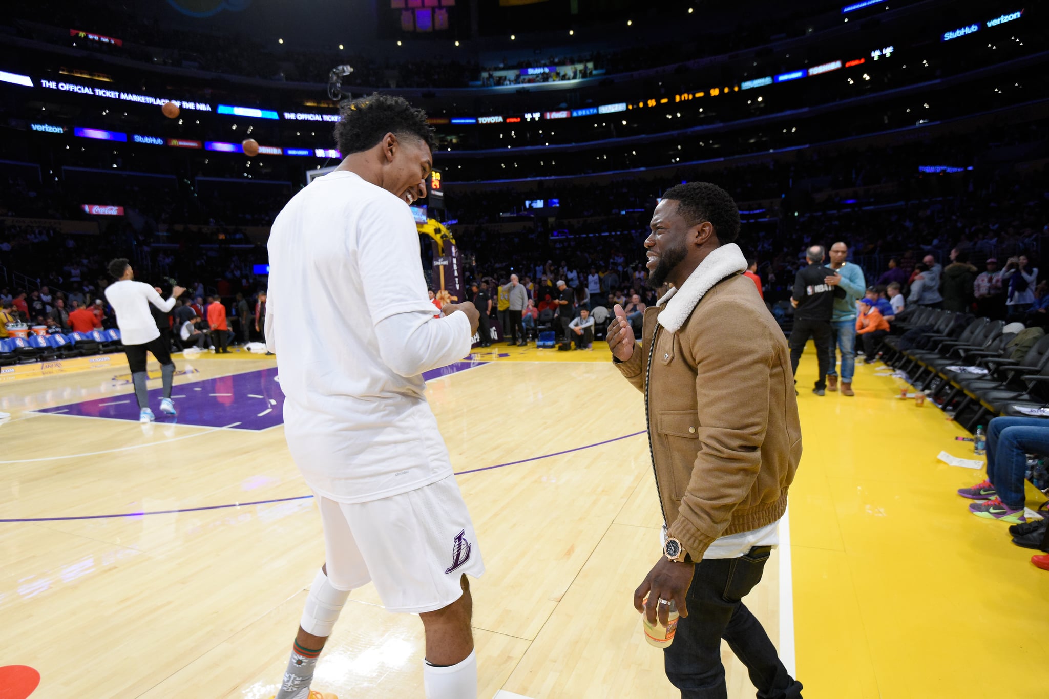Kevin Hart And Eniko Parrish At La Lakers Game December 16 Popsugar Celebrity
