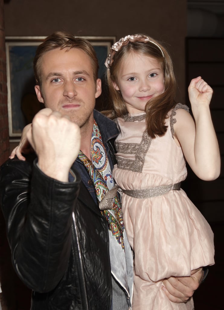 Ryan and Faith held up their fists for an adorable snap at a Blue Valentine screening in 2010.
