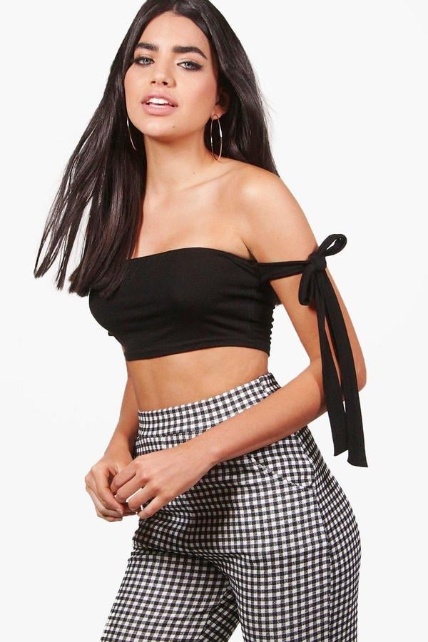 boohoo Niama Tie Sleeve Bandeau