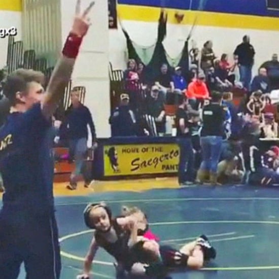 4-Year-Old Boy Runs Away From Girl at Wrestling Match