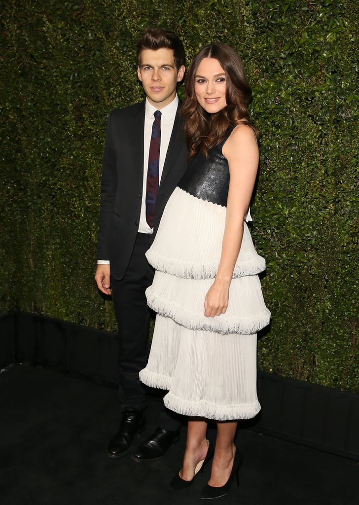 Keira Knightley's baby bump was on display at the Chanel and Charles Finch dinner at Madeo, which she attended with her husband, James Righton.