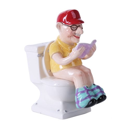 For the Home Cook: Pacific Giftware Reading Grandpa on Toilet Magnetic Salt and Pepper Shaker