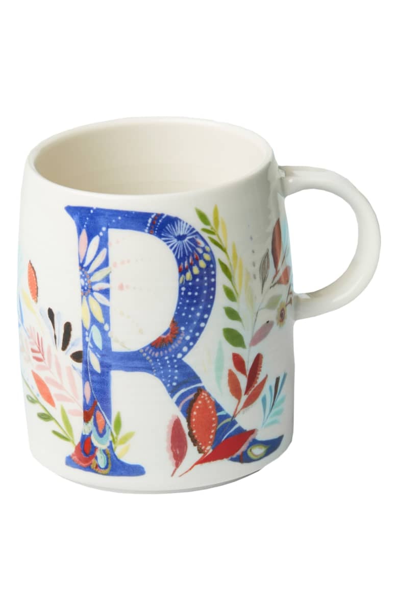 Anthropologie Petal Palette Monogram Mug