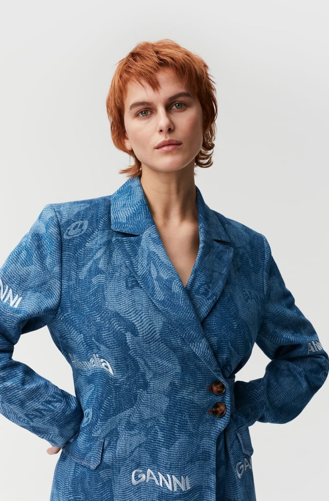 Tap into a more tailored look with this Ganni Printed Laser Denim Adjustable Belt Blazer ($545), which is reworked with leftover workshop fabric. Wear with a streamlined pant and loafers or kitten heels.