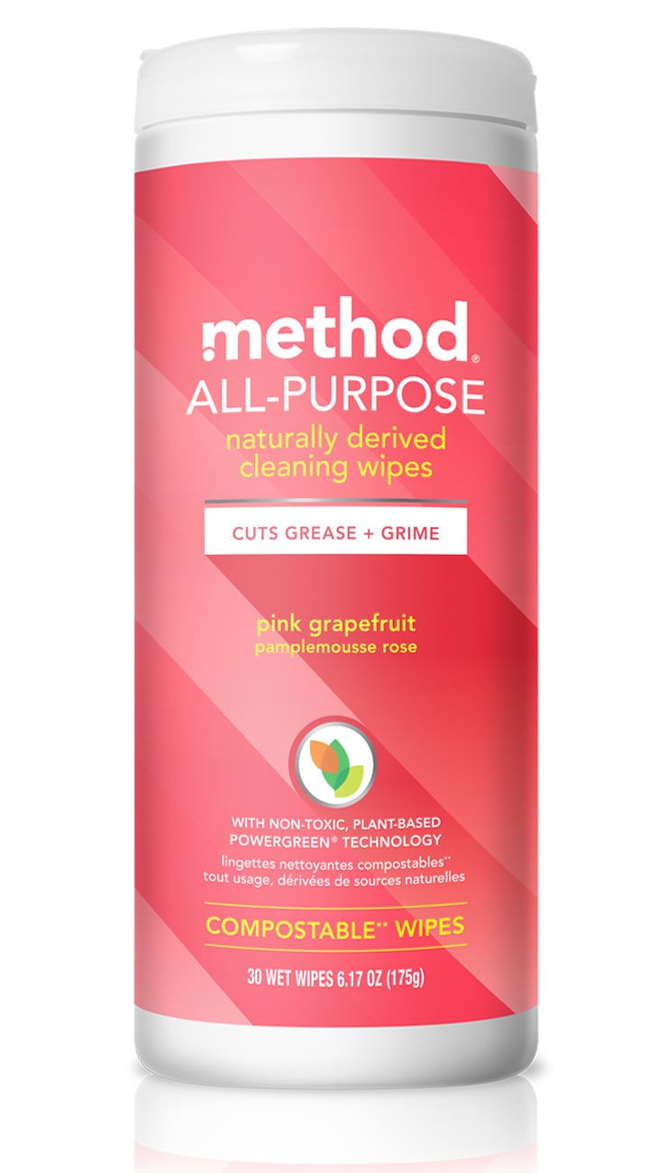 Method All-Purpose Compostable Pink Grapefruit Cleaning Wipes