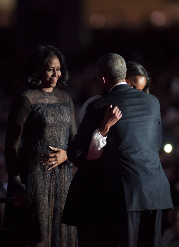 Michelle Obama Wearing Jason Wu Navy Dress