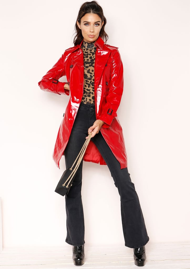 Missy Empire Charlotte Red Patent Trench Coat Cheap Winter Coats