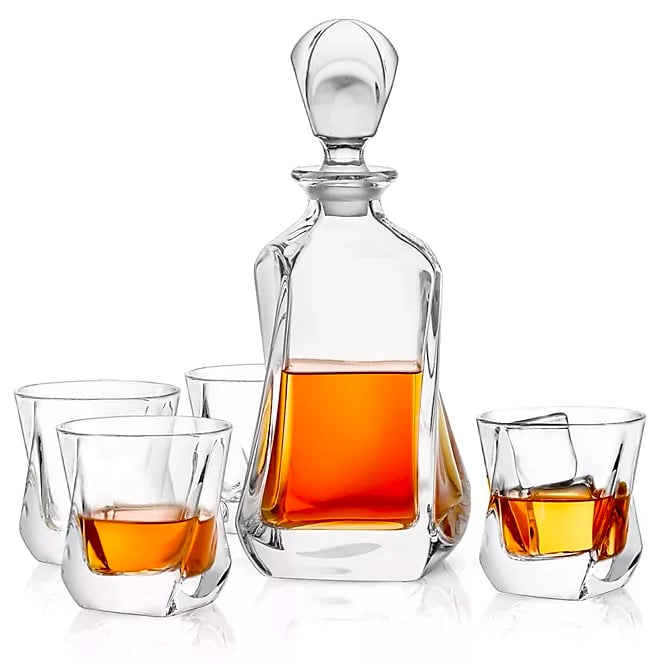 JoyJolt Aurora 5-Piece Decanter Set