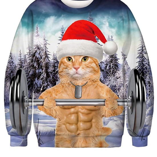 Ugly Christmas Cat Sweaters on Amazon