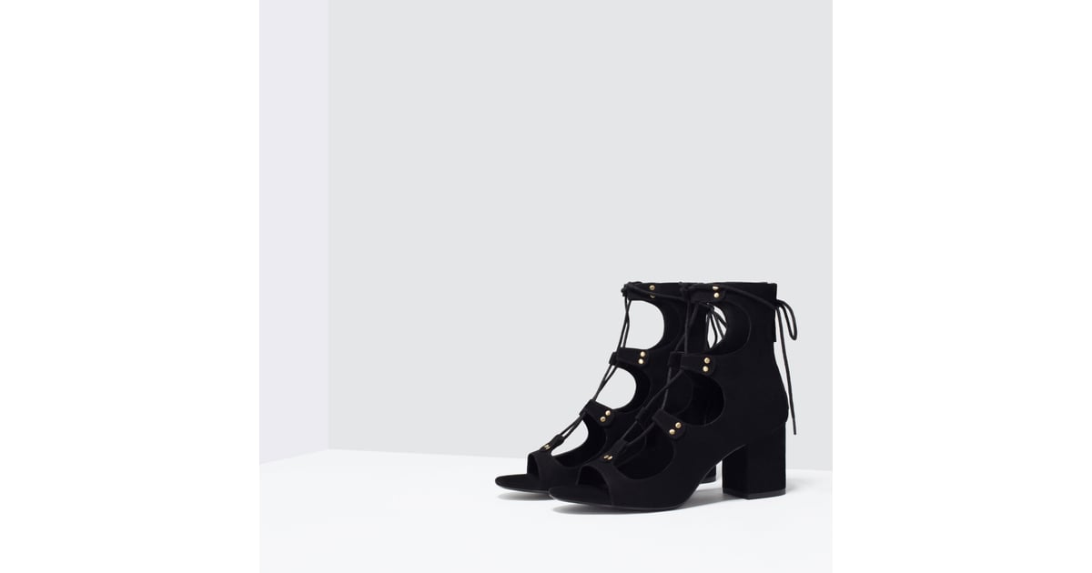zara lace up pumps