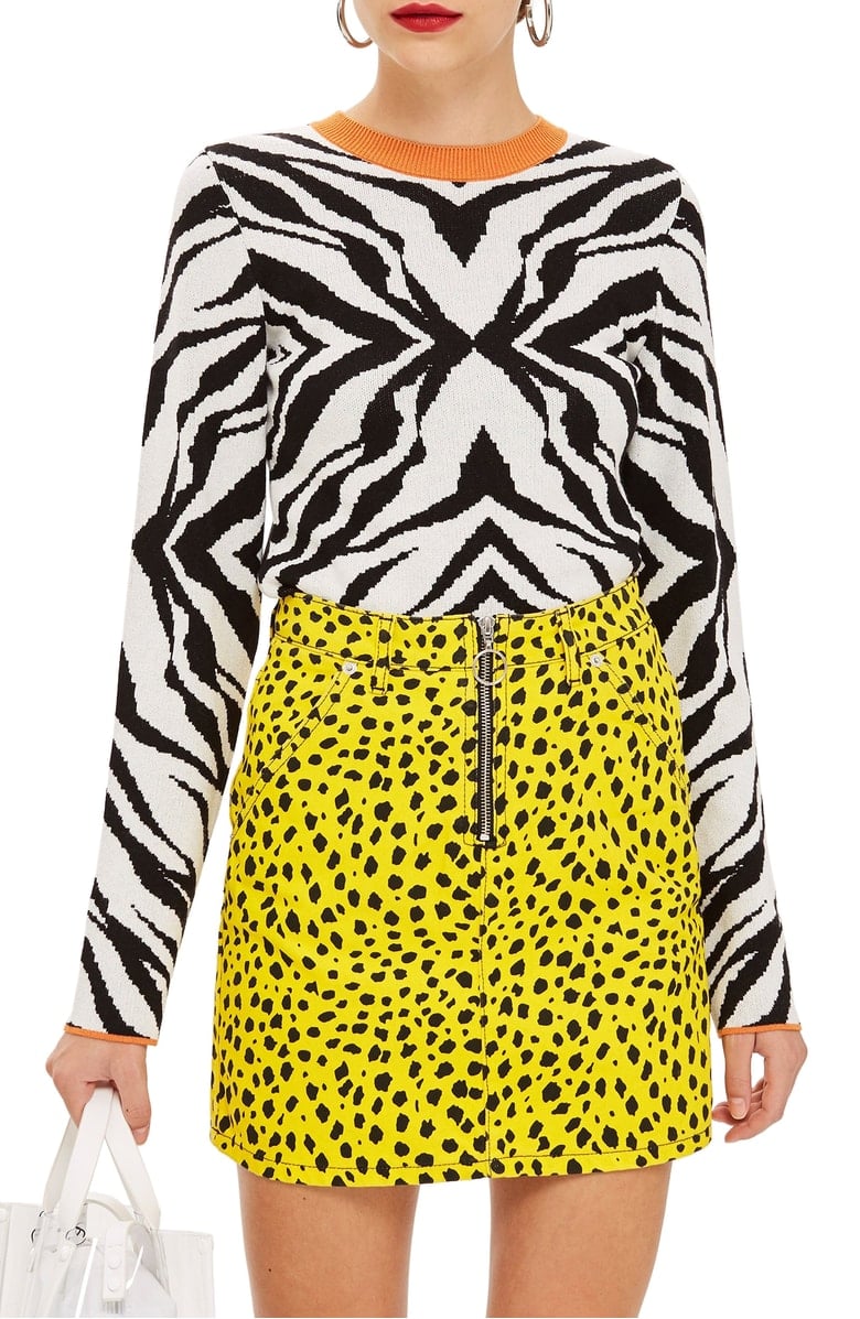 Topshop Zebra Skinny Sweater