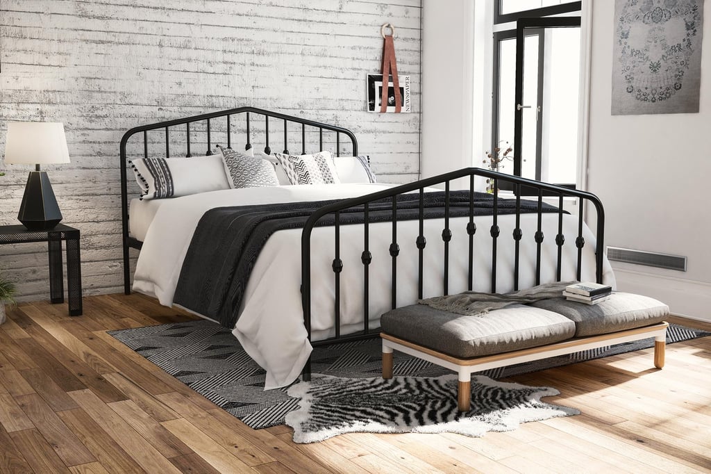 Novogratz Bushwick Metal Bed, Queen, Black