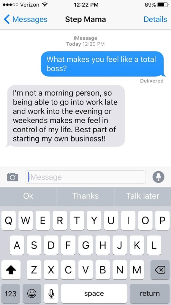 Making her own hours