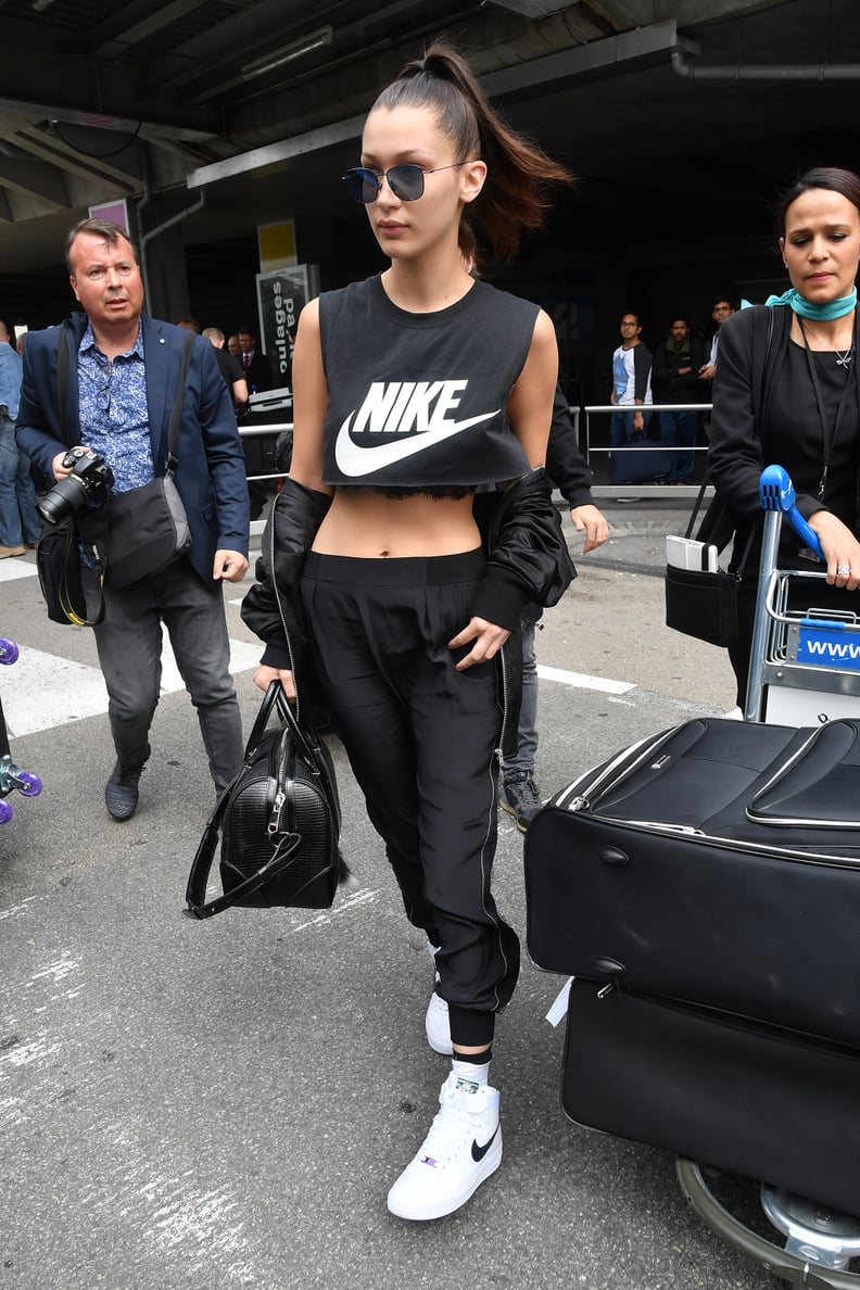 Bella Wearing Her Lace Crop Top in France, May 2016