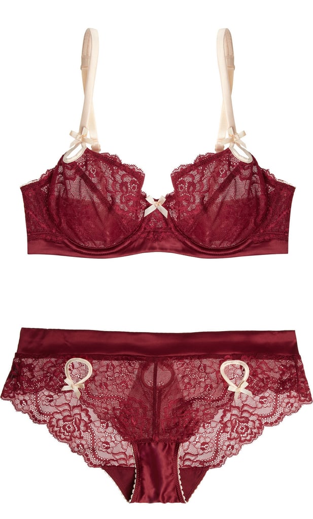 Elle Macpherson Red Exotic Plume Lace Lingerie