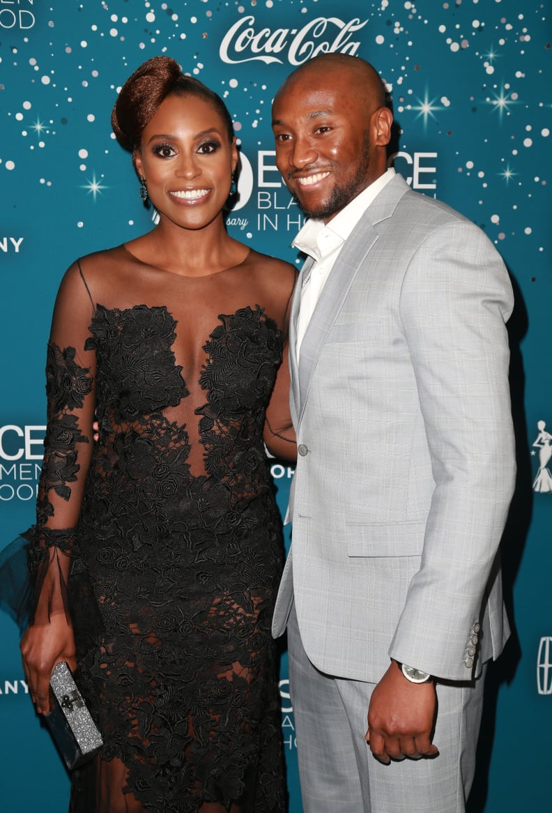 Issa Rae and Louis Diame at the 2017 Essence Black Women in Hollywood Awards