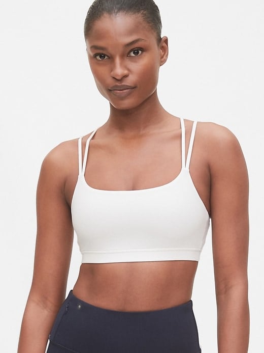 Gap Fit Low Support Ribbed Racerback Sports Bra in Brushed Tech