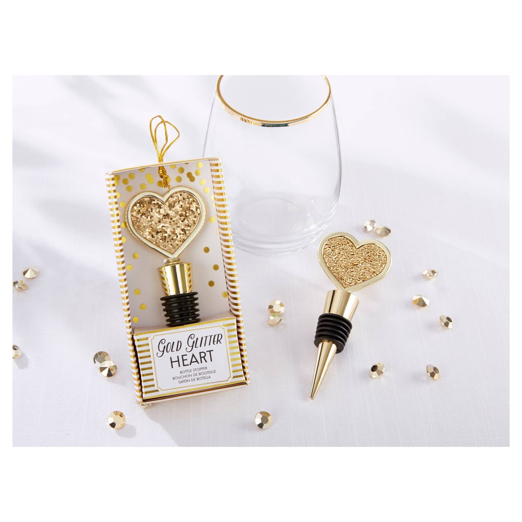Kate Aspen Gold Glitter Heart Bottle Stopper ($42 for 12)