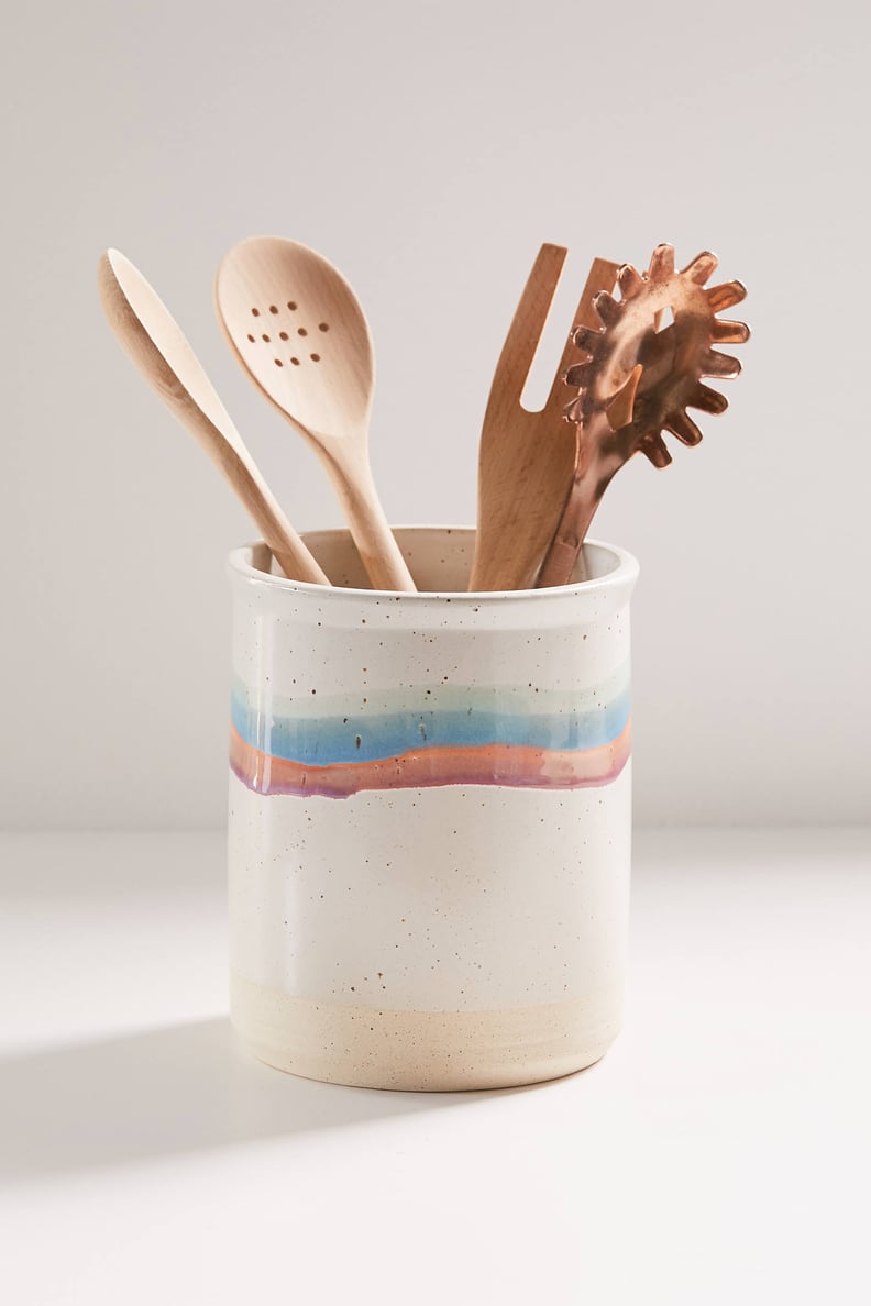 Soft Stripe Utensil Holder