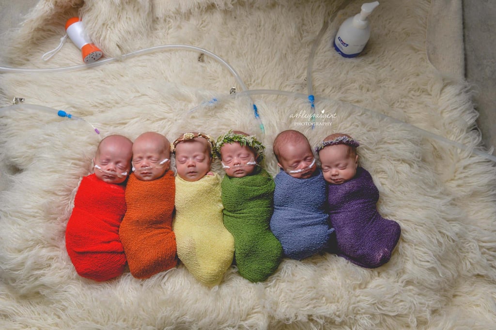 Rainbow Sextuplets Photo Shows Babies' Birth Order