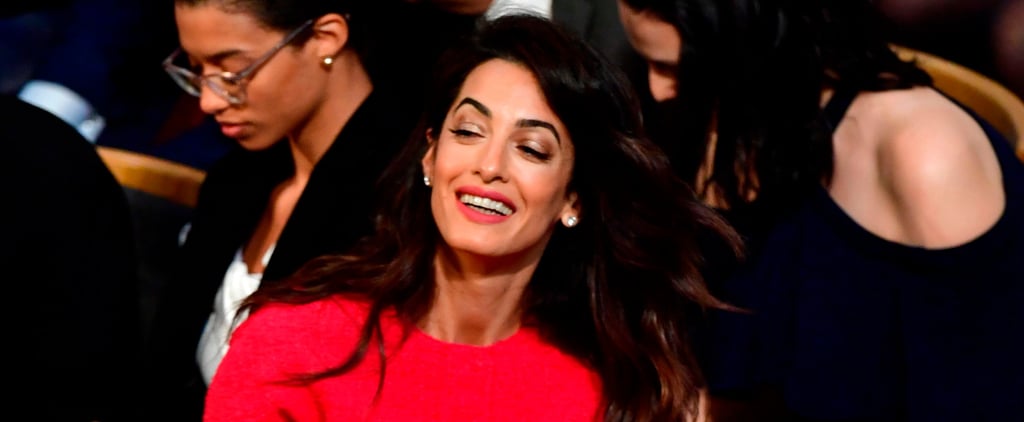 Amal Clooney Red Outfit at Nobel Peace Prize Ceremony 2018